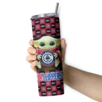 customized los angeles clippers yoda cozy red black skinny tumbler best selling 1.webp