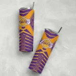 customized los angeles lakers camo texture purple skinny tumbler best selling 1.webp