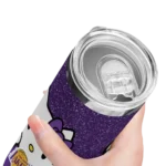 customized los angeles lakers hello kitty purple black skinny tumbler best selling 1.webp