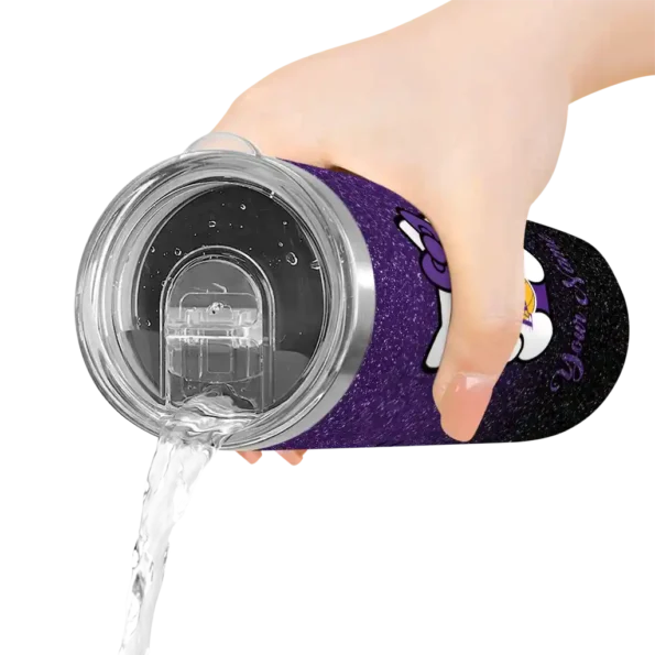 customized los angeles lakers hello kitty purple black skinny tumbler latest model.webp