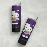 customized los angeles lakers hello kitty purple black skinny tumbler best selling 1.webp