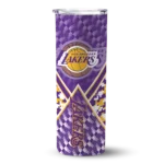 customized los angeles lakers monogram burst purple white skinny tumbler best selling 1.webp