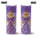 customized los angeles lakers monogram burst purple white skinny tumbler best selling 1.webp