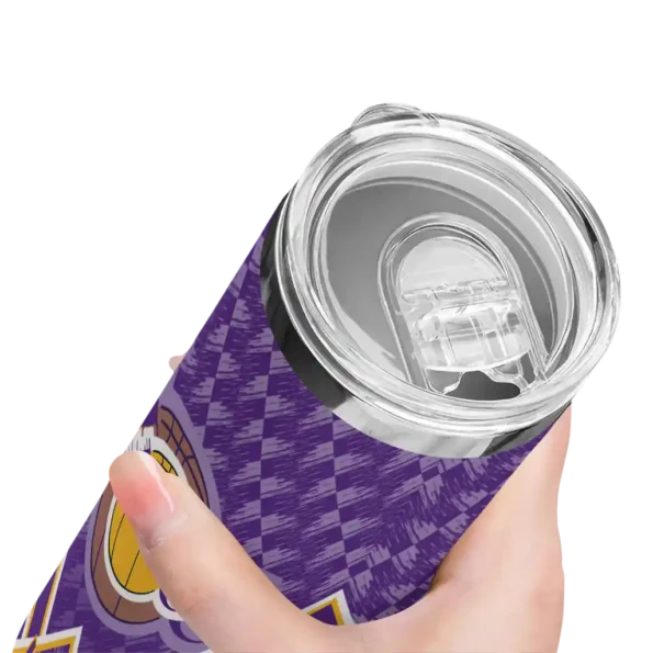 customized los angeles lakers monogram burst purple white skinny tumbler high quality.webp