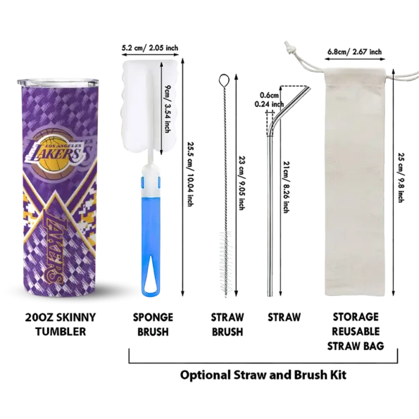 customized los angeles lakers monogram burst purple white skinny tumbler new arrival.webp