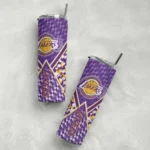 customized los angeles lakers monogram burst purple white skinny tumbler best selling 1.webp