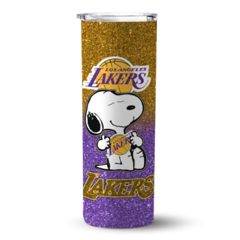 customized los angeles lakers snoopy attitude purple skinny tumbler best selling 1.webp
