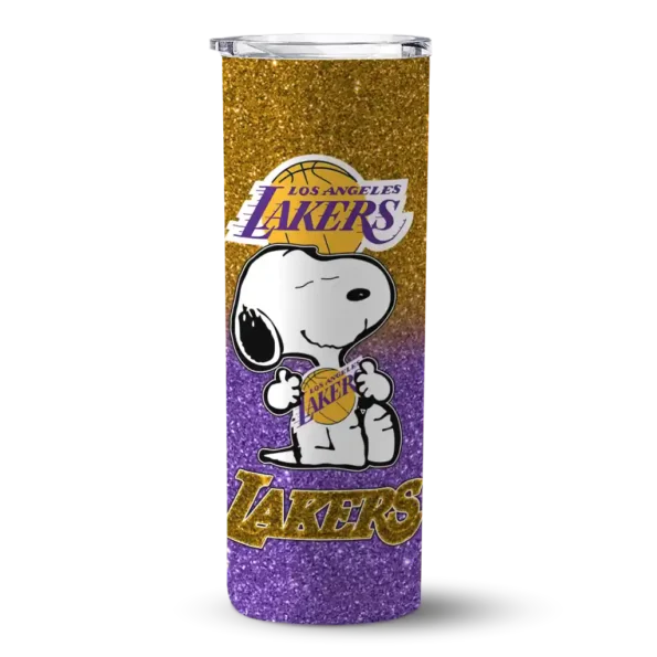 customized los angeles lakers snoopy attitude purple skinny tumbler best selling 1.webp