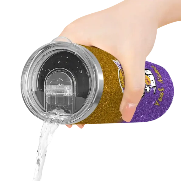 customized los angeles lakers snoopy attitude purple skinny tumbler latest model.webp