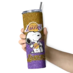 customized los angeles lakers snoopy attitude purple skinny tumbler best selling 1.webp