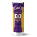customized los angeles lakers stacked diamond purple skinny tumbler best selling 1.webp