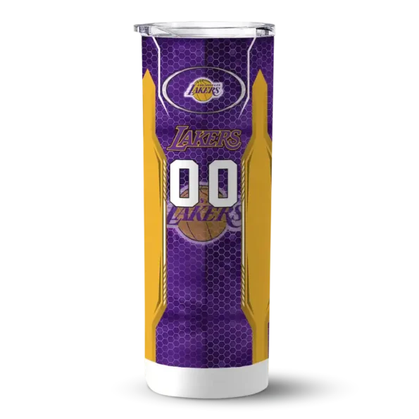 customized los angeles lakers stacked diamond purple skinny tumbler best selling 1.webp
