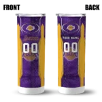 customized los angeles lakers stacked diamond purple skinny tumbler best selling 1.webp