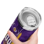 customized los angeles lakers stacked diamond purple skinny tumbler best selling 1.webp