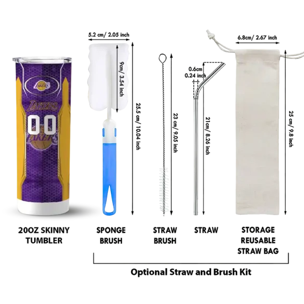 customized los angeles lakers stacked diamond purple skinny tumbler new arrival.webp