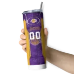customized los angeles lakers stacked diamond purple skinny tumbler best selling 1.webp
