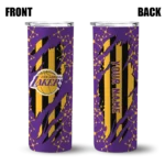 customized los angeles lakers star pop purple black skinny tumbler best selling 1.webp