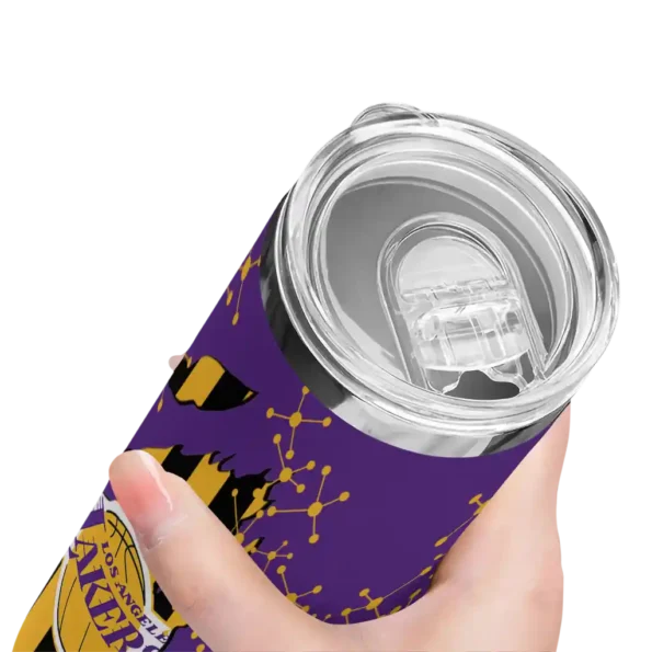 customized los angeles lakers star pop purple black skinny tumbler high quality.webp