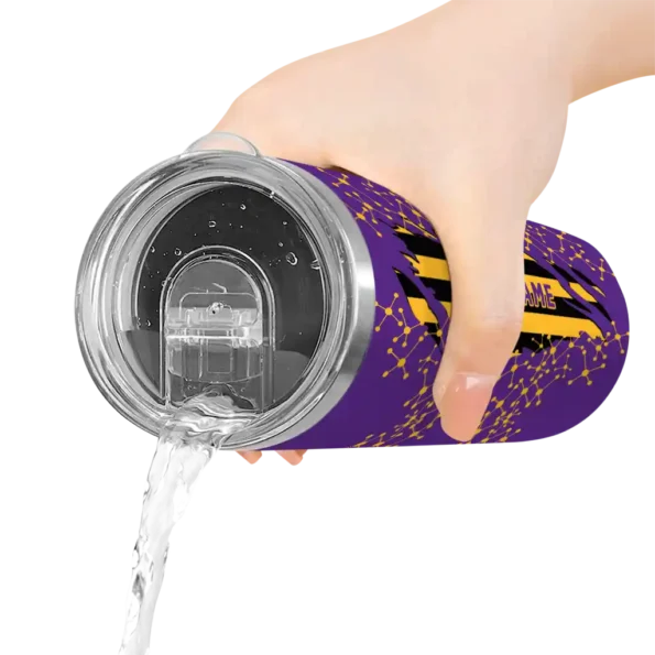 customized los angeles lakers star pop purple black skinny tumbler latest model.webp