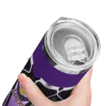 customized los angeles lakers superman emblem purple black skinny tumbler best selling 1.webp
