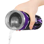 customized los angeles lakers superman emblem purple black skinny tumbler best selling 1.webp