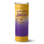 customized los angeles lakers swirl texture purple skinny tumbler best selling 1.webp