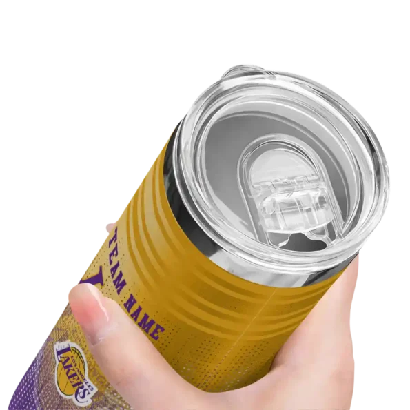 customized los angeles lakers swirl texture purple skinny tumbler high quality.webp
