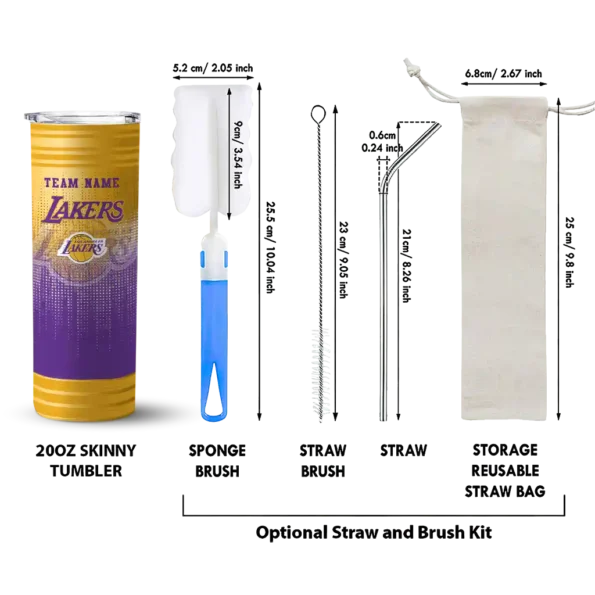 customized los angeles lakers swirl texture purple skinny tumbler new arrival.webp