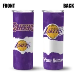 customized los angeles lakers torn band purple white skinny tumbler best selling 1.webp