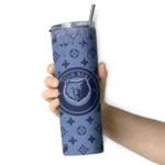 customized memphis grizzlies camo streak blue skinny tumbler best selling 1.webp