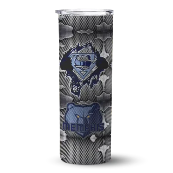 customized memphis grizzlies chevron v blue gray skinny tumbler best selling 1.webp