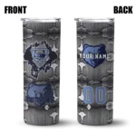 customized memphis grizzlies chevron v blue gray skinny tumbler best selling 1.webp