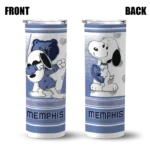 customized memphis grizzlies snoopy dog blue white skinny tumbler best selling 1.webp