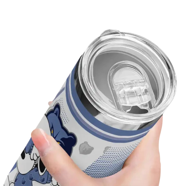 customized memphis grizzlies snoopy dog blue white skinny tumbler high quality.webp