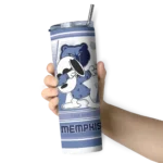customized memphis grizzlies snoopy dog blue white skinny tumbler best selling 1.webp
