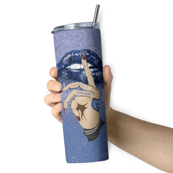 customized memphis grizzlies sparkle lips blue skinny tumbler premium grade.webp