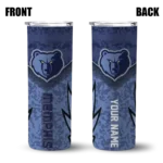 customized memphis grizzlies spiral burst print blue skinny tumbler best selling 1.webp