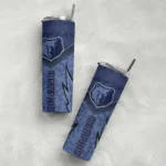 customized memphis grizzlies spiral burst print blue skinny tumbler best selling 1.webp