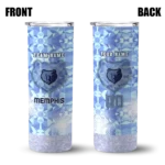 customized memphis grizzlies starburst tiles blue skinny tumbler best selling 1.webp