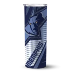 customized memphis grizzlies web stripes blue white skinny tumbler best selling 1.webp