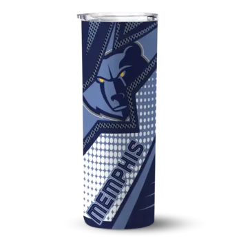customized memphis grizzlies web stripes blue white skinny tumbler best selling 1.webp