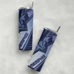 customized memphis grizzlies web stripes blue white skinny tumbler best selling 1.webp