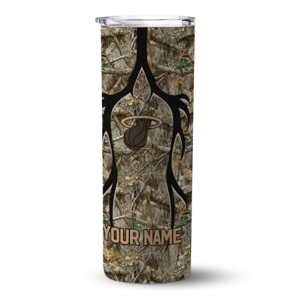 customized miami heat antler flow camo skinny tumbler best selling 1.webp