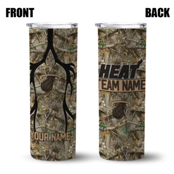 customized miami heat antler flow camo skinny tumbler fashion forward.webp
