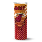 customized miami heat chevron stripes red skinny tumbler best selling 1.webp