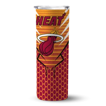 customized miami heat chevron stripes red skinny tumbler best selling 1.webp