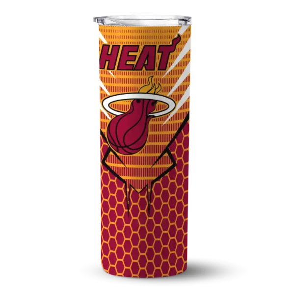 customized miami heat chevron stripes red skinny tumbler best selling 1.webp