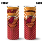 customized miami heat chevron stripes red skinny tumbler best selling 1.webp