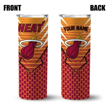 customized miami heat chevron stripes red skinny tumbler fashion forward.webp