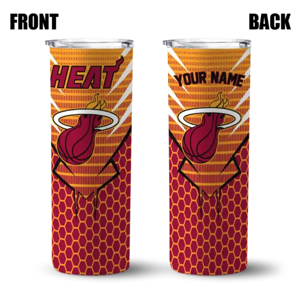 customized miami heat chevron stripes red skinny tumbler fashion forward.webp